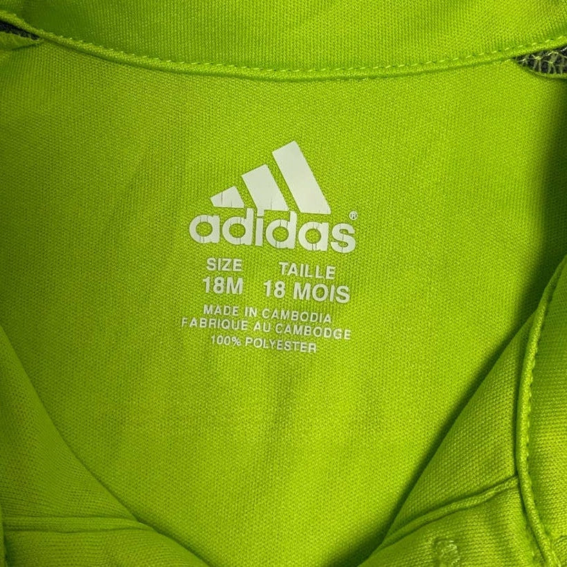 Adidas Boys 18 Mos Athletic Polyester Short Sleeve Collared Polo Shirt