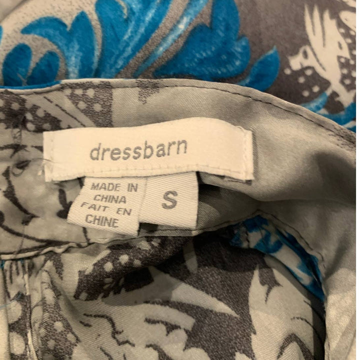 Dress Barn Small Sleeveless Ruffled Front Silky Polyester Floral Career Top