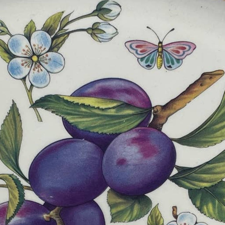 Vintage Weatherby Royal Falcon Plum Flower Butterfly Oval Ceramic Serving Plate