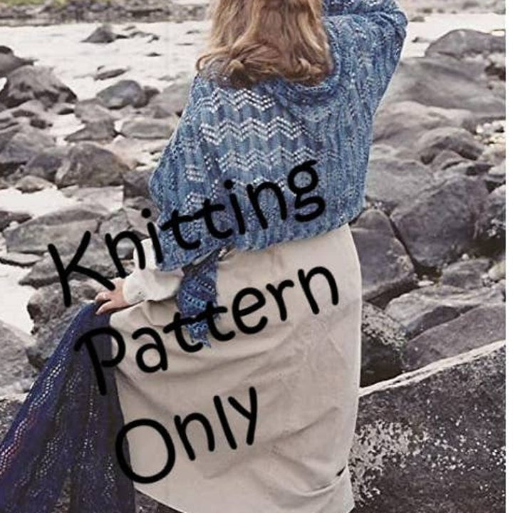 New Fiber Trends S-2006 River Scarf and Stole Shawl Lacy Knitting Pattern
