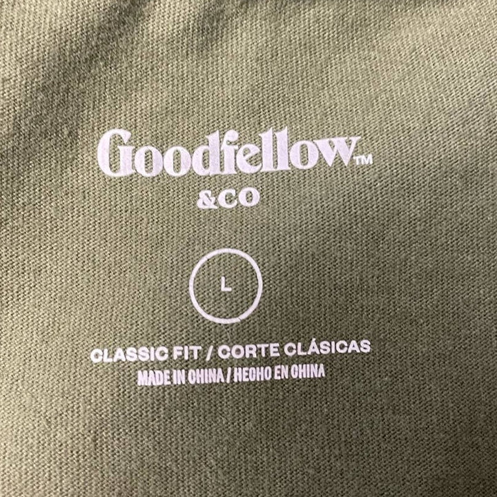 Goodfellow &amp; Co Mens Large Motorcycle Classic Fit Short Sleeve Cotton Blend Tee