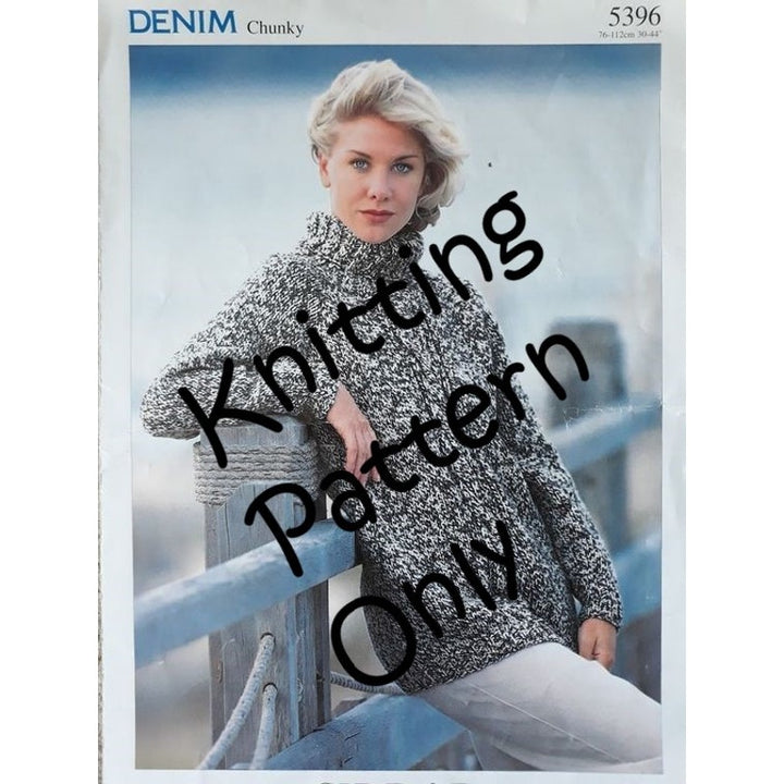 New Sirdar 5396 Chunky Turtleneck Ladies Pullover Sweater Knitting Pattern