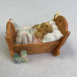 Vintage 1992 Cherished Teddies 911356 Baby Cradled With Love Bear Figurine
