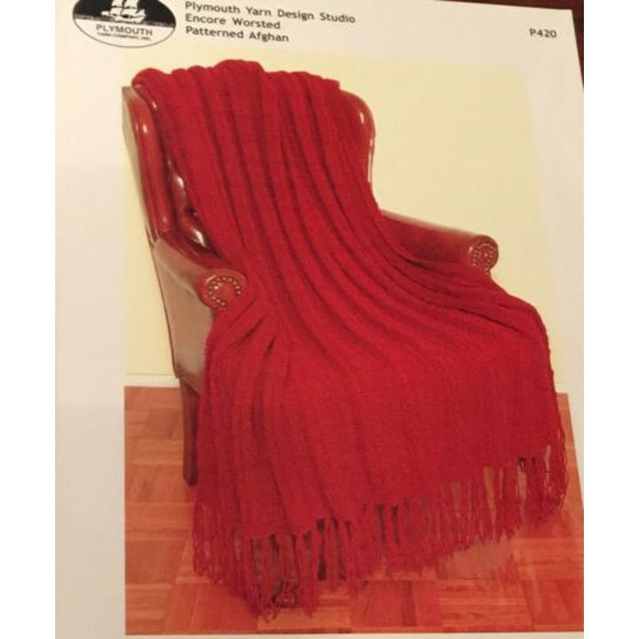 New JoAnne Turcotte Plymouth Yarn P420 Encore Patterned Afghan Knitting Pattern