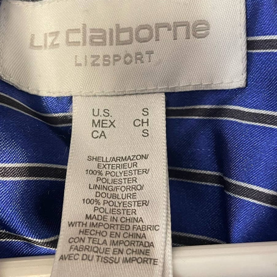 Liz Claiborne Lizsport Womens Small Quilted Long Sleeve Snap Up Jacket Coat