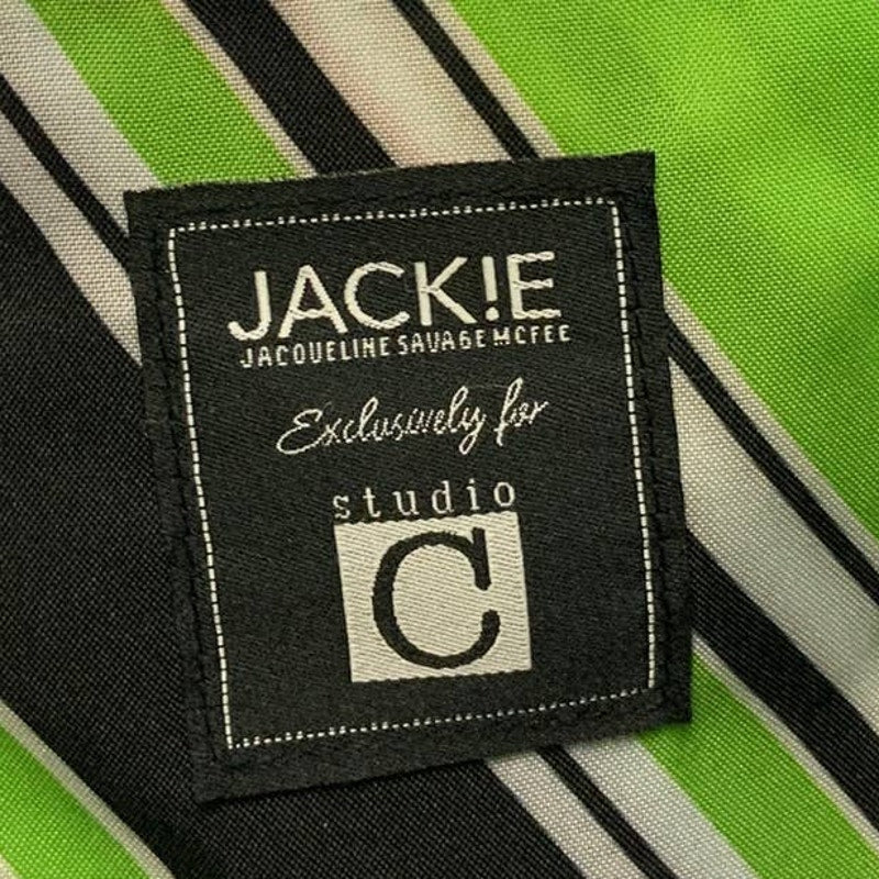 Jackie for Studio C Geometric Pattern Striped Interior Vinyl Tote Bag Purse