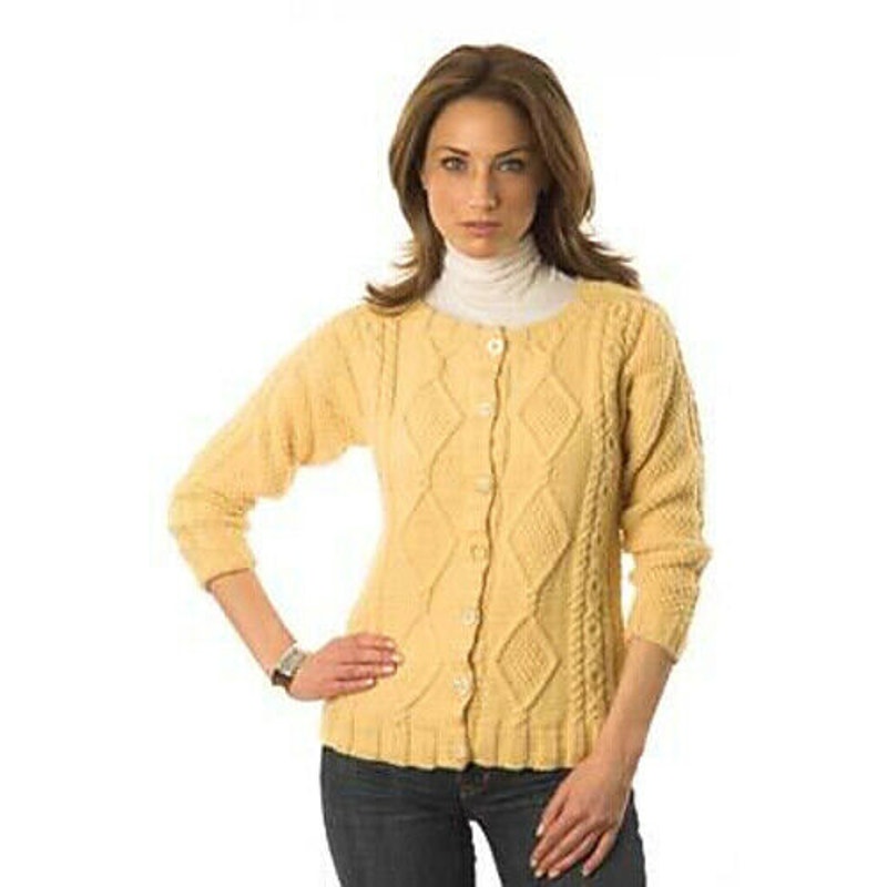 New Plymouth Yarn Co Design Studio N037 Cabled Cardigan Sweater Knitting Pattern