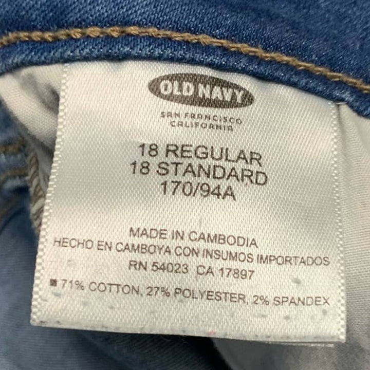 Old Navy Rock Star 18 Regular Mid Rise Distressed Stretch Cotton Denim Jeans