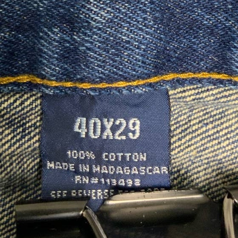 RK Brand Mens Size 40 X 29 100% Cotton Medium Wash Relaxed Fit Denim Blue Jeans