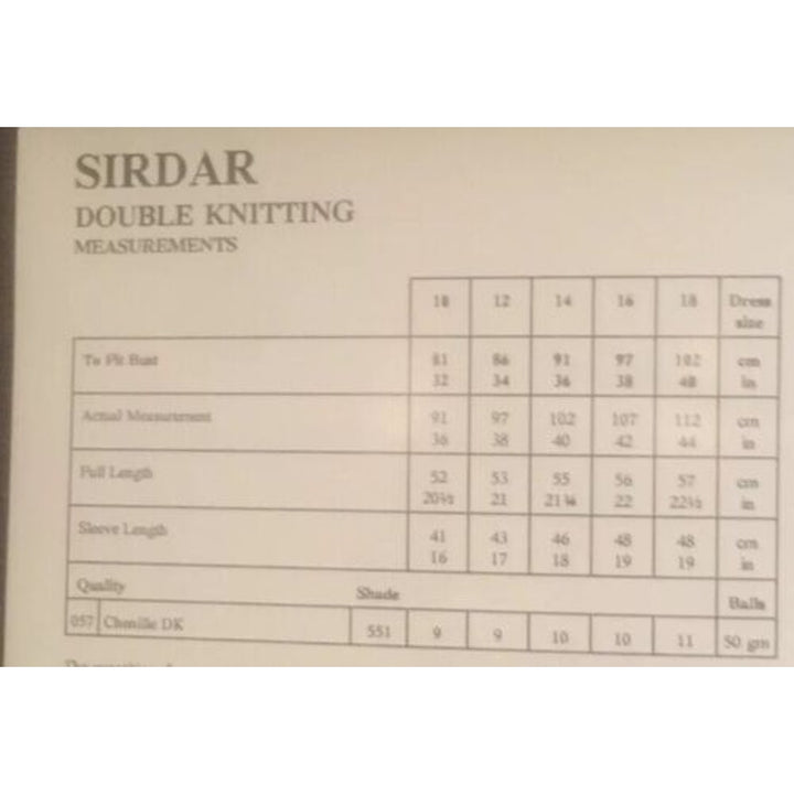 New Sirdar 5384 Chenille Ladies Cardigan Sweater Double Knitting Pattern