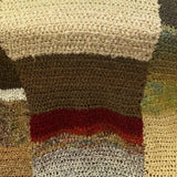 Handmade Hand Crocheted Warm Earth Tones Patchwork Block Afghan Throw Blanket