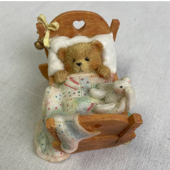 Vintage 1992 Cherished Teddies 911356 Baby Cradled With Love Bear Figurine