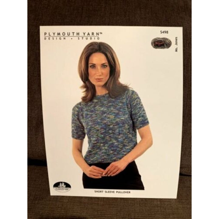 New Plymouth Yarn Design S498 Ms Jones Short Sleeve Sweater Knitting Pattern