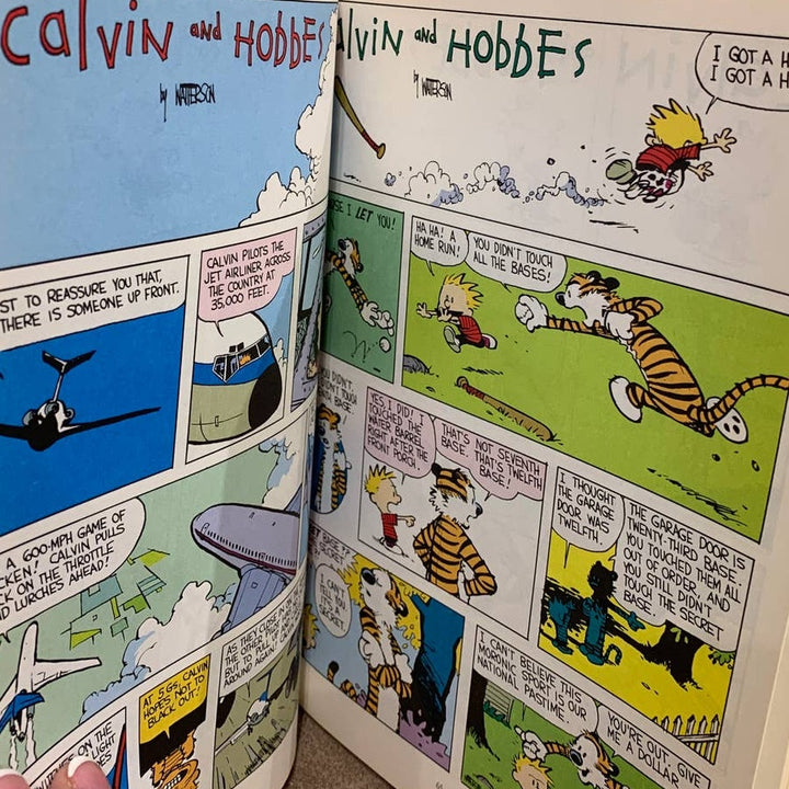 Vintage 1989 Calvin and Hobbes Lazy Sunday Book Paperback Bill Watterson Graphic