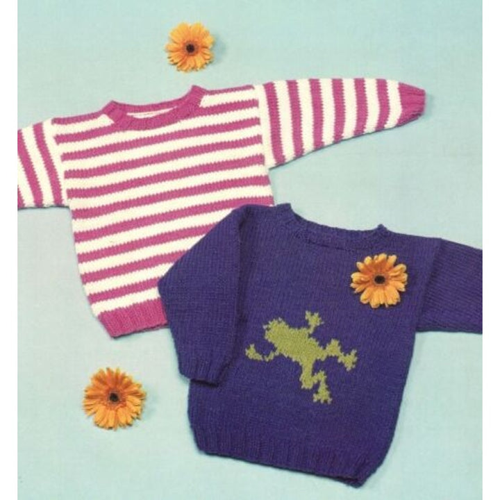 New Norah Gaughan Reynolds Ole Ole Frog Striped Pullover 82254 Knitting Pattern