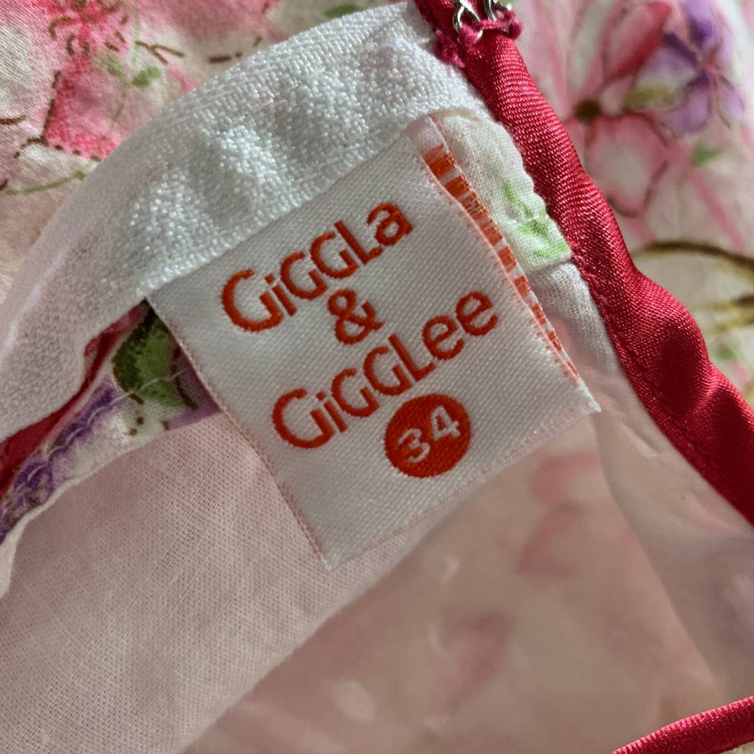 Giggla &amp; Gigglee Girls XL Pink Easter Floral Eyelet Lace Spring Summer Dress