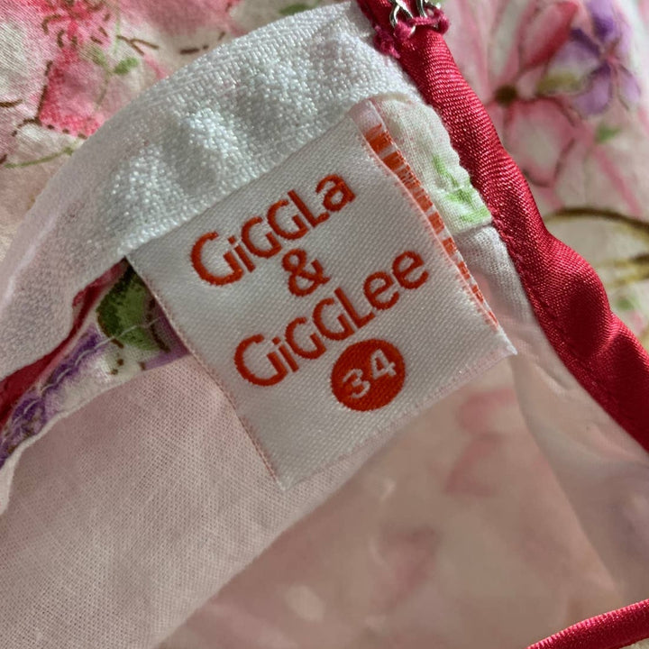 Giggla &amp; Gigglee Girls XL Pink Easter Floral Eyelet Lace Spring Summer Dress