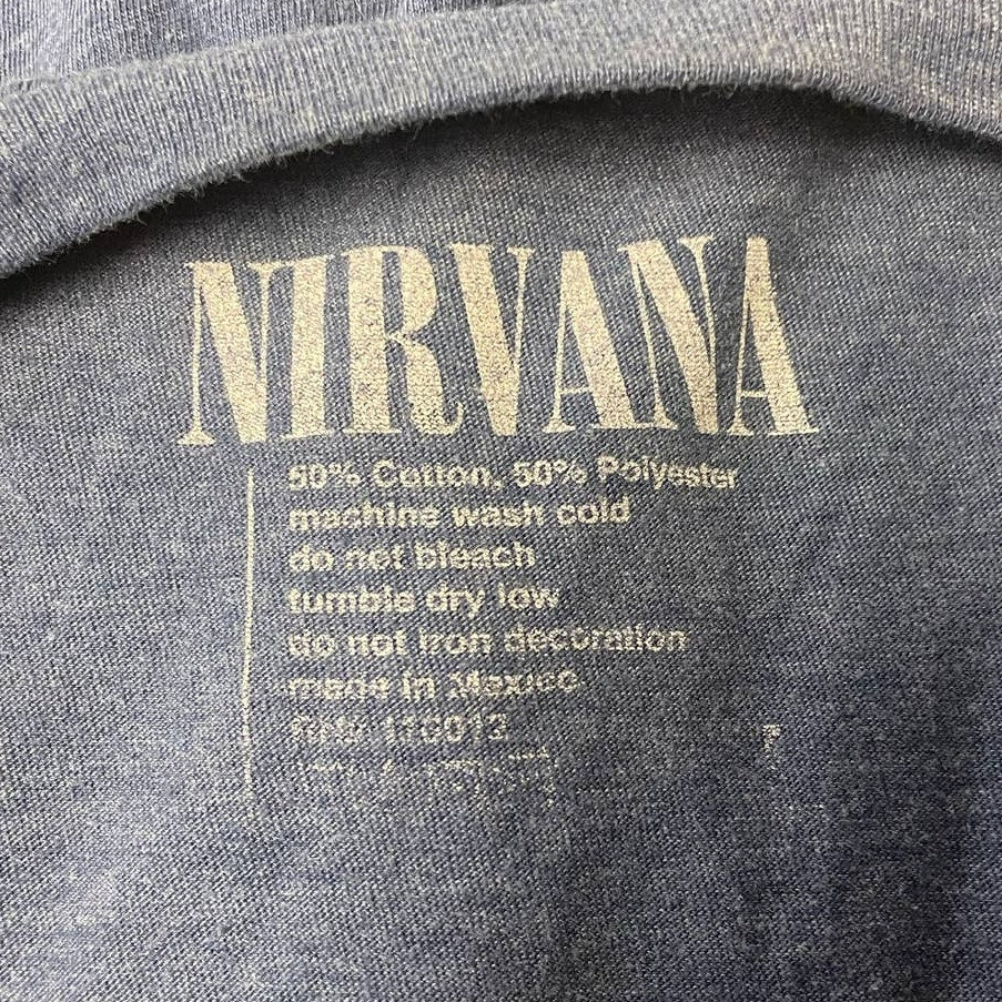 2016 Nirvana Mens Large Smiley Face Short Sleeve PolyCotton Crew Neck Tee Shirt