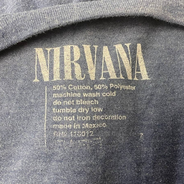 2016 Nirvana Mens Large Smiley Face Short Sleeve PolyCotton Crew Neck Tee Shirt