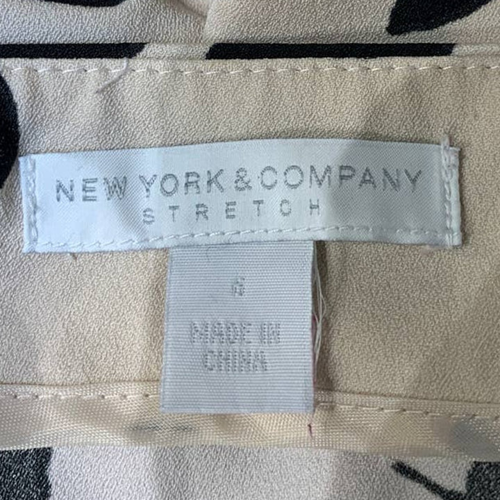 New York &amp; Company Size 6 Polyester Blend Midi Fall Leaf Polka Dot A-Line Skirt