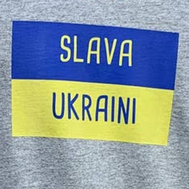Upcycled Hand Printed Mens Small Ukraine Flag Stork Bird Slava Ukraini Art Tee