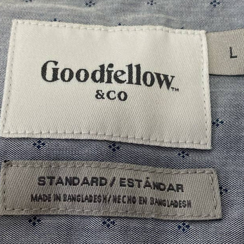Goodfellow &amp; Co Mens Large 100% Cotton Short Sleeve Button Down Casual Shirt