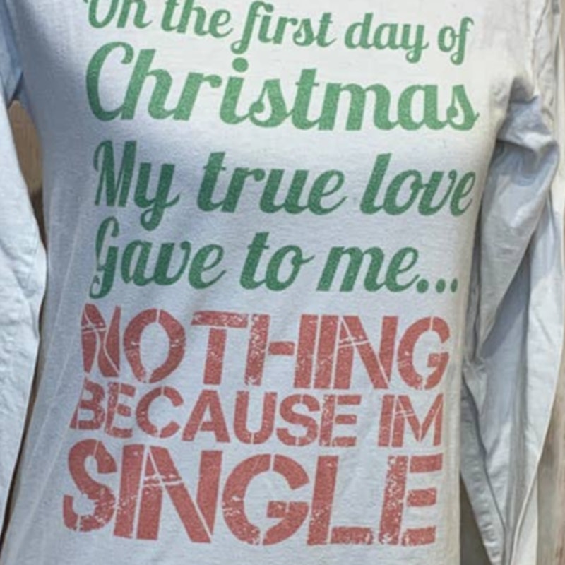American Apparel Small Long Sleeve Christmas True Love Single 100% Cotton Tee