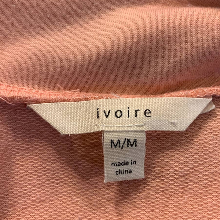 Ivoire Medium Batwing Striped Cropped Pullover Long Sleeve Polyblend Sweater