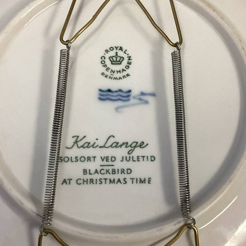 Vintage 1966 Royal Copenhagen Kai Lange Blackbird at Christmastime Plate