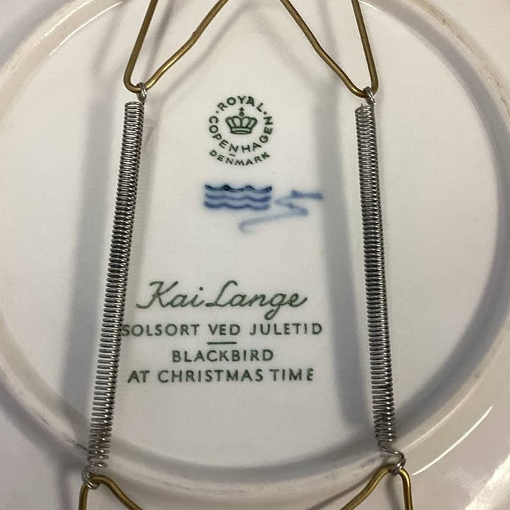 Vintage 1966 Royal Copenhagen Kai Lange Blackbird at Christmastime Plate