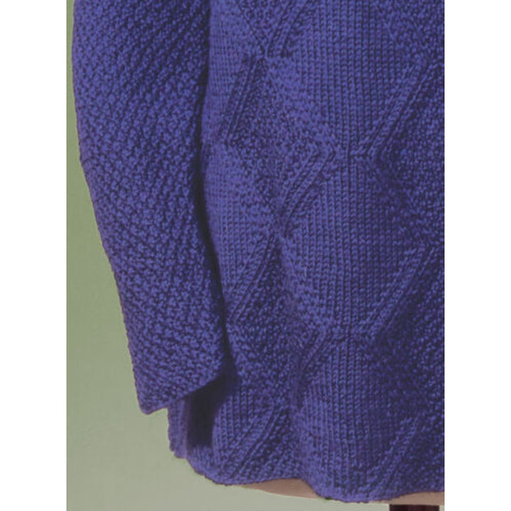 New Sue McCain Vermont Fiber 128 Moss Diamond V-Neck Pullover Knitting Pattern