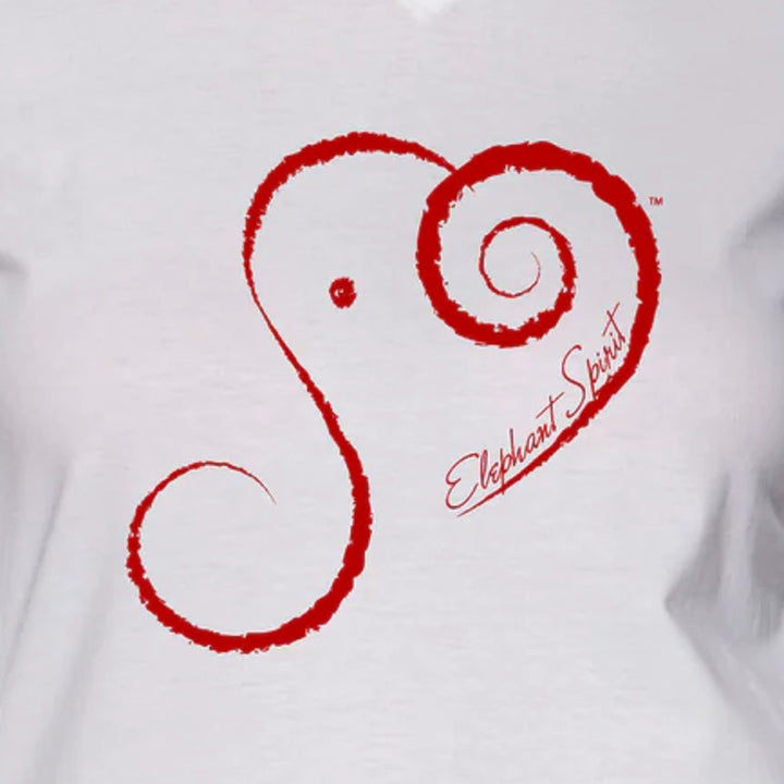 New Hand Printed Medium Elephant Spirit 100% Cotton V-Neck 3/4 Sleeve T-Shirt