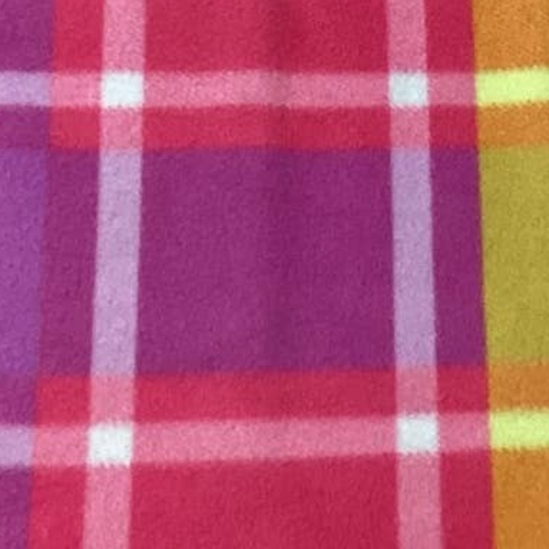 Handmade Double Sided Pink Plaid Purple Haze Small Polyester Fleece Baby Blanket