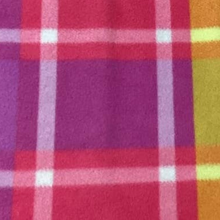 Handmade Double Sided Pink Plaid Purple Haze Small Polyester Fleece Baby Blanket