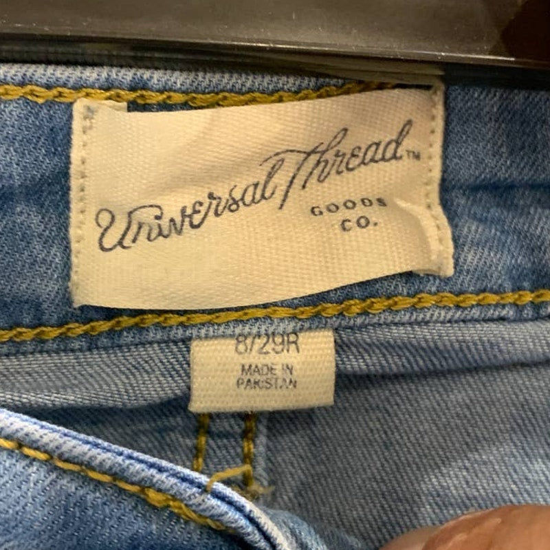 2 Universal Thread Shein Size 8 Black Denim Blue Cotton Blend Skinny Jeans lot