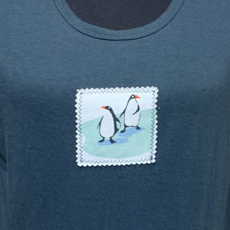 Munki Munki XL Penguin Pair Long Sleeve Crew Neck PolyCotton Blend Tee