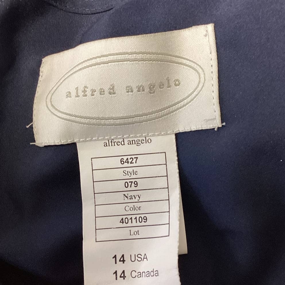 New Alfred Angelo Size 14 Navy Blue Sequined Fully Lined Sleeveless Formal Top