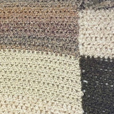 Handmade Hand Crocheted Warm Earth Tones Patchwork Block Afghan Throw Blanket