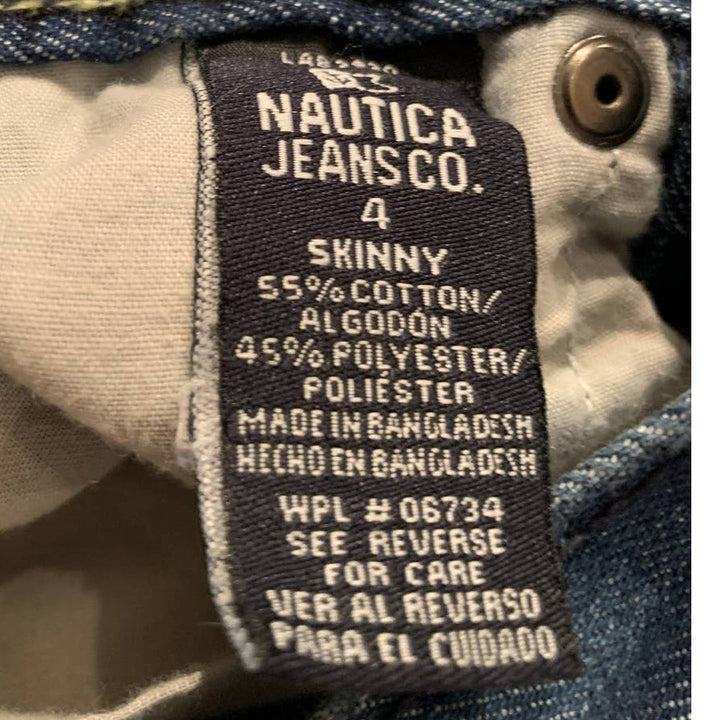 Nautica Jeans Co Child Size 4 Adjustable Waist Skinny Stretch Cotton Denim Jeans