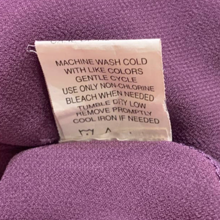Eyeshadow 3X 3/4 Sleeve Purple Flowy Layered Lace Detail Shiny Comfy Top Blouse