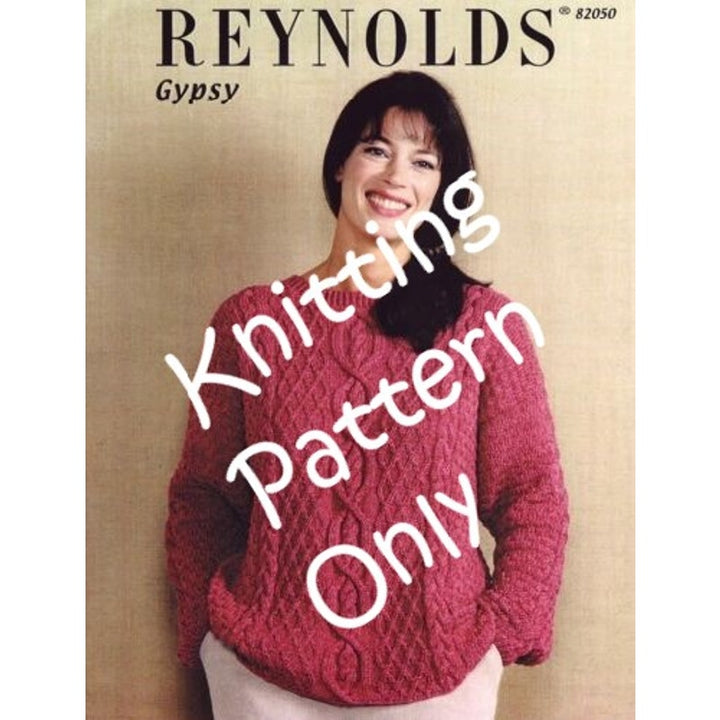 New Norah Gaughn for Reynolds Gypsy Aran Pullover 82050 Knitting Pattern