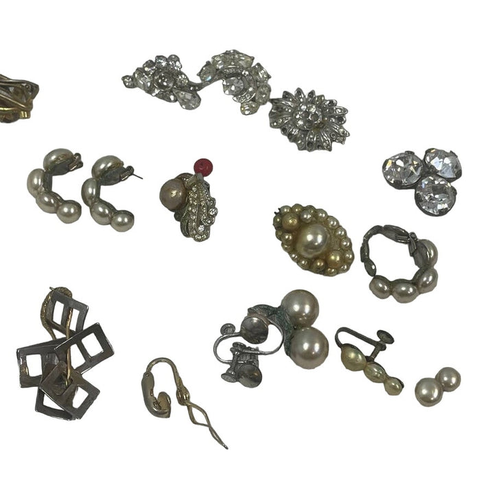 20+ Pc Broken Vintage Earrings Brooches Chains Jewelry Findings Craft Supply Lot