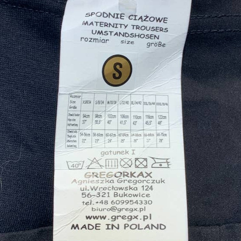 New Gregx Size 8 Stretch Belly Panel Long Black Career Maternity Pants