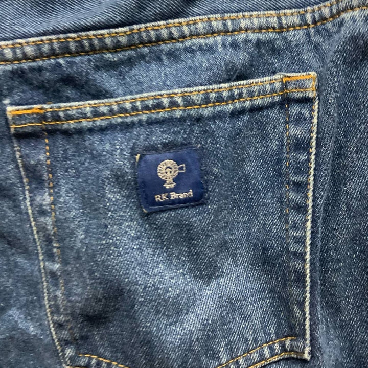 RK Brand Mens Size 40 X 29 100% Cotton Medium Wash Relaxed Fit Denim Blue Jeans