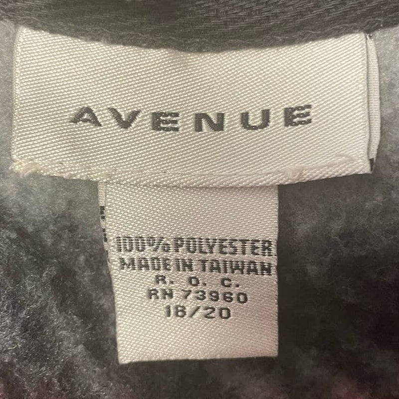 Avenue Womens Plus Size 18/20 100% Polyester Full Zip Plaid Long Sleeve Jacket