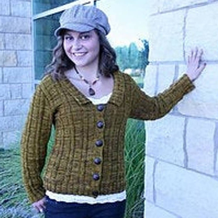 New Fiber Trends FT466 Berkeley Square Cardigan Sweater Knitting Pattern