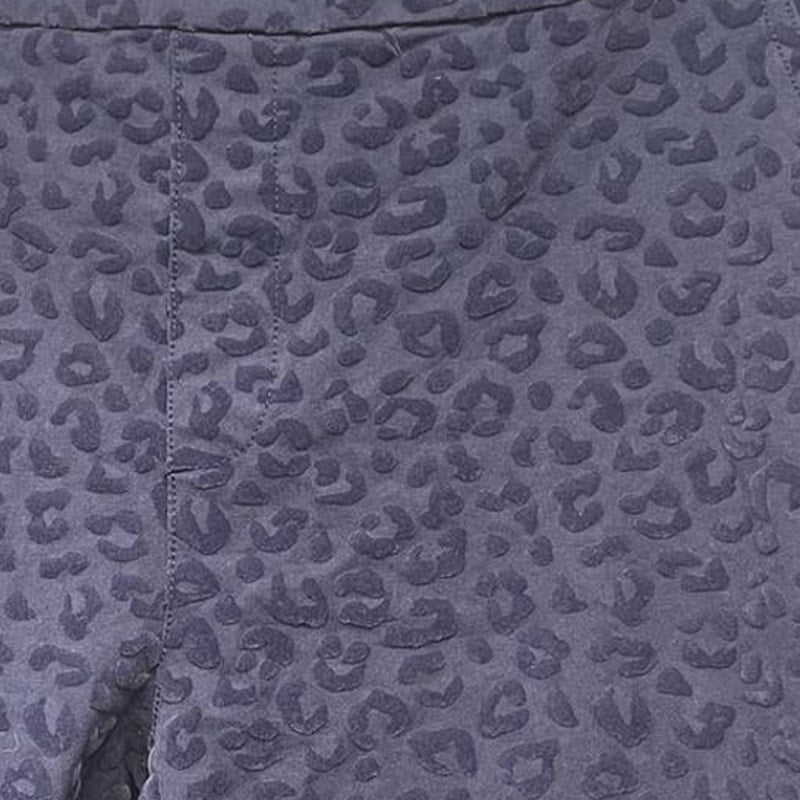 Isaac Mizrahi Live Womens Plus Size 28W Cotton Blend Flocked Leopard Spot Pants