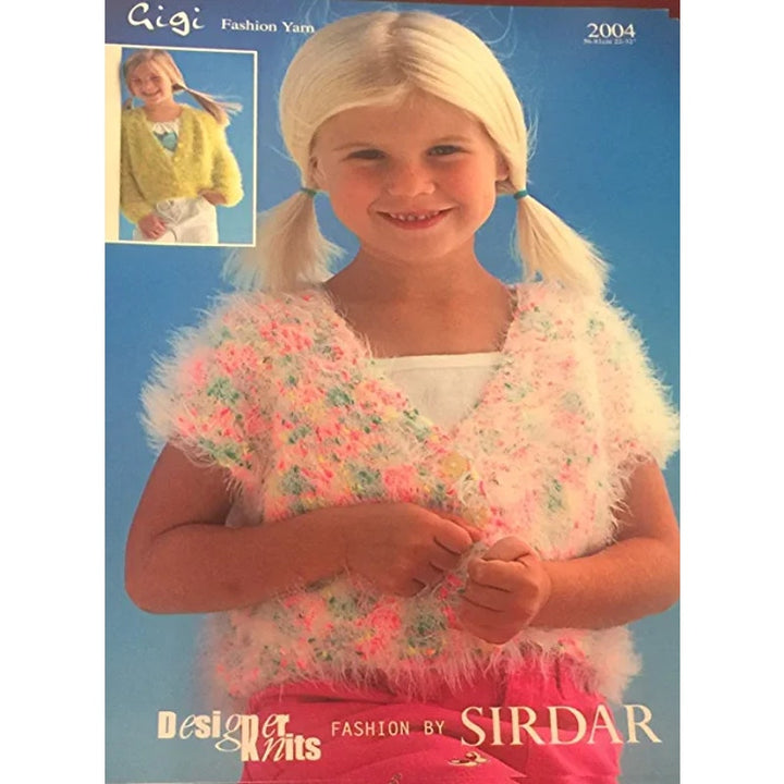 New Sirdar No 2004 Gigi Fashion Yarn Girls Cardigan Sweater Knitting Pattern