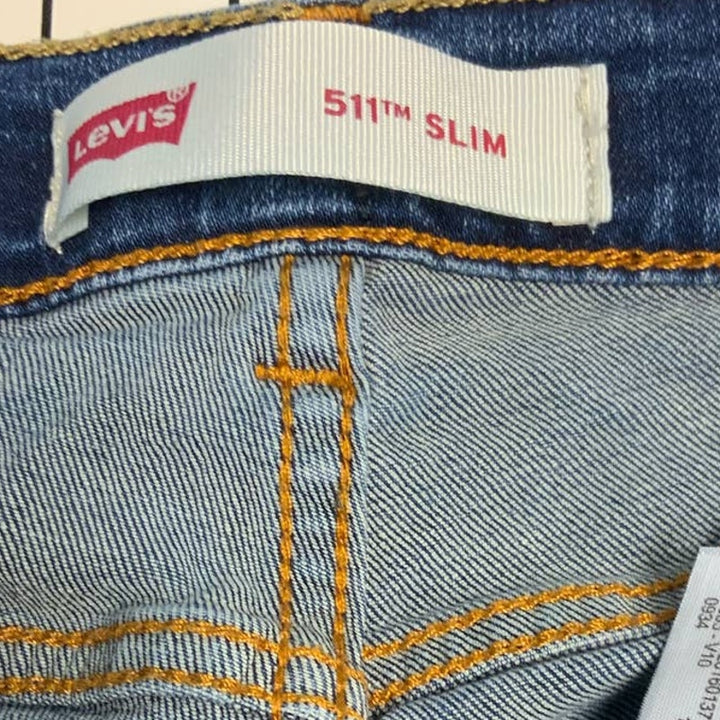 Levi Strauss &amp; Co 511 Kids Size 8 Slim Stretch Cotton Blue Denim Jean Shorts