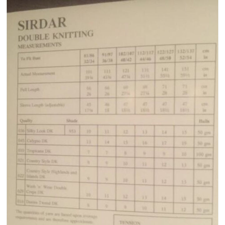 New Sirdar 5567 Silky Look Double Knitting DK Cardigan Sweater Top Pattern